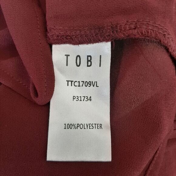 TOBI Wrap Tie Crop Top Semi-Sheer Lightweight Triangle Cut-Out Blouse Sz L - Picture 16 of 16